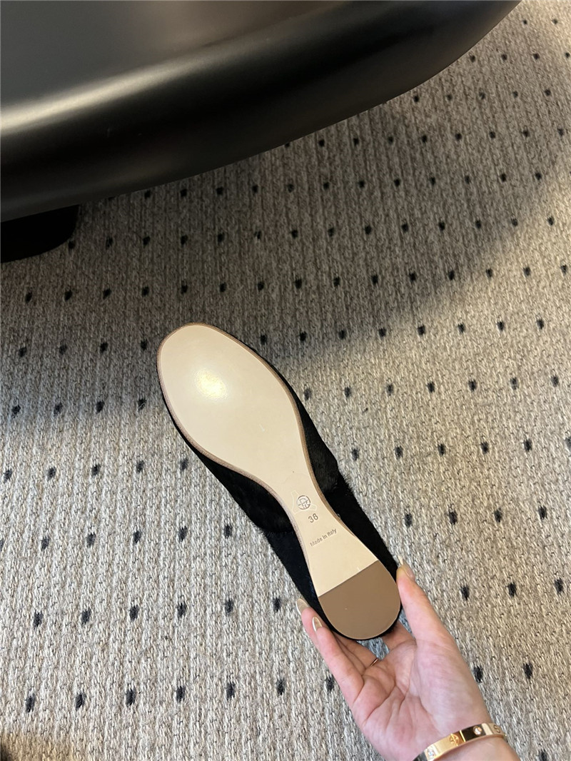The R0w gemma ballet slipper black suede