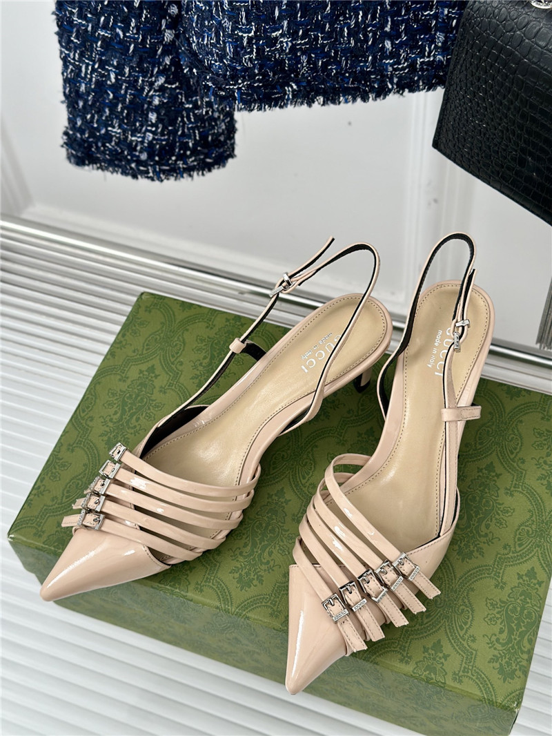 Gvc*1 strappy slingback pump 65mm beige leather