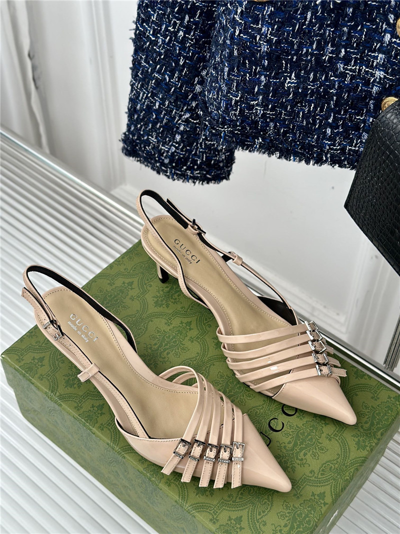 Gvc*1 strappy slingback pump 65mm beige leather