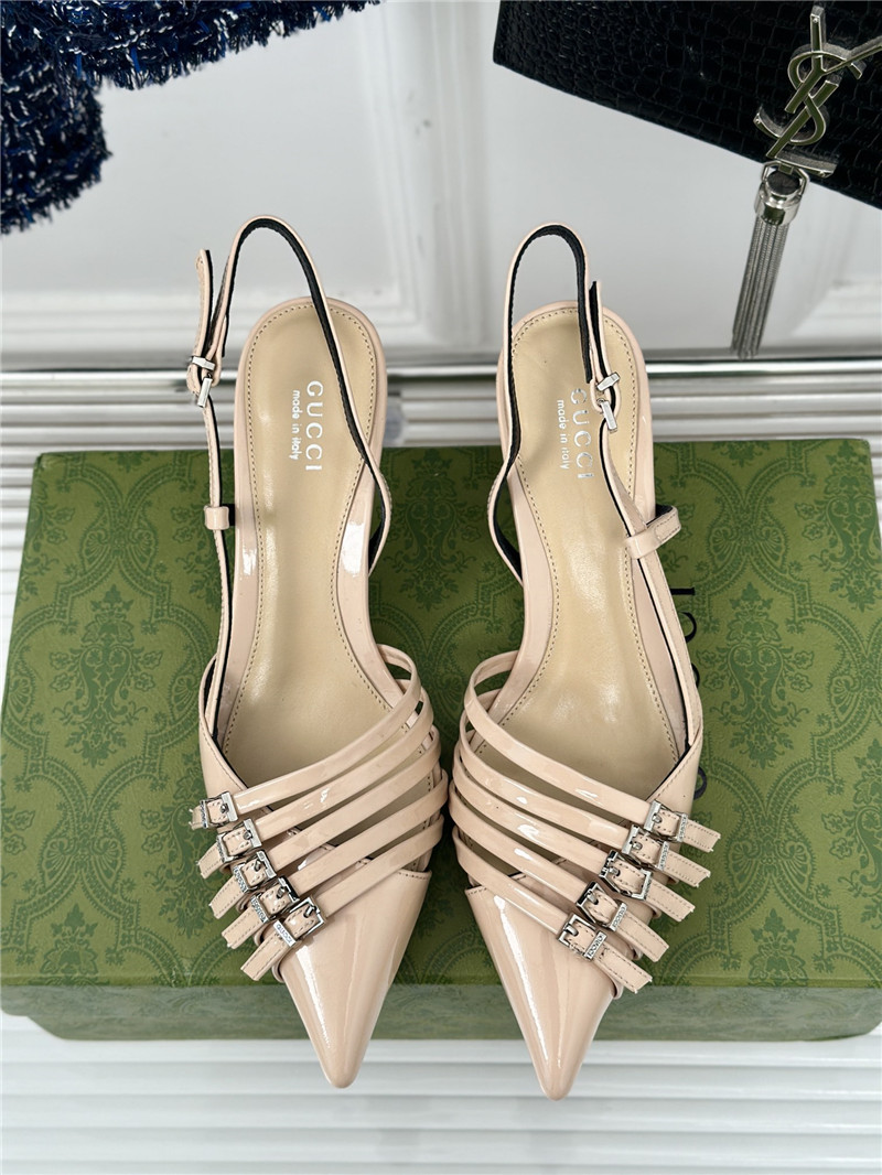 Gvc*1 strappy slingback pump 65mm beige leather