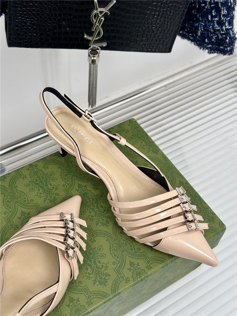 Gvc*1 strappy slingback pump 65mm beige leather