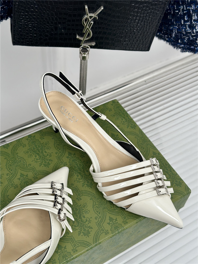 Gvc*1 strappy slingback pump 65mm ivory leather