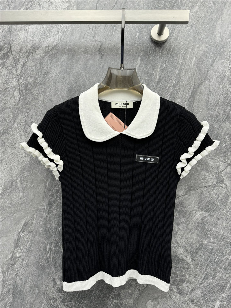 M1um1u polo short-sleeved knit top replica d&g clothing