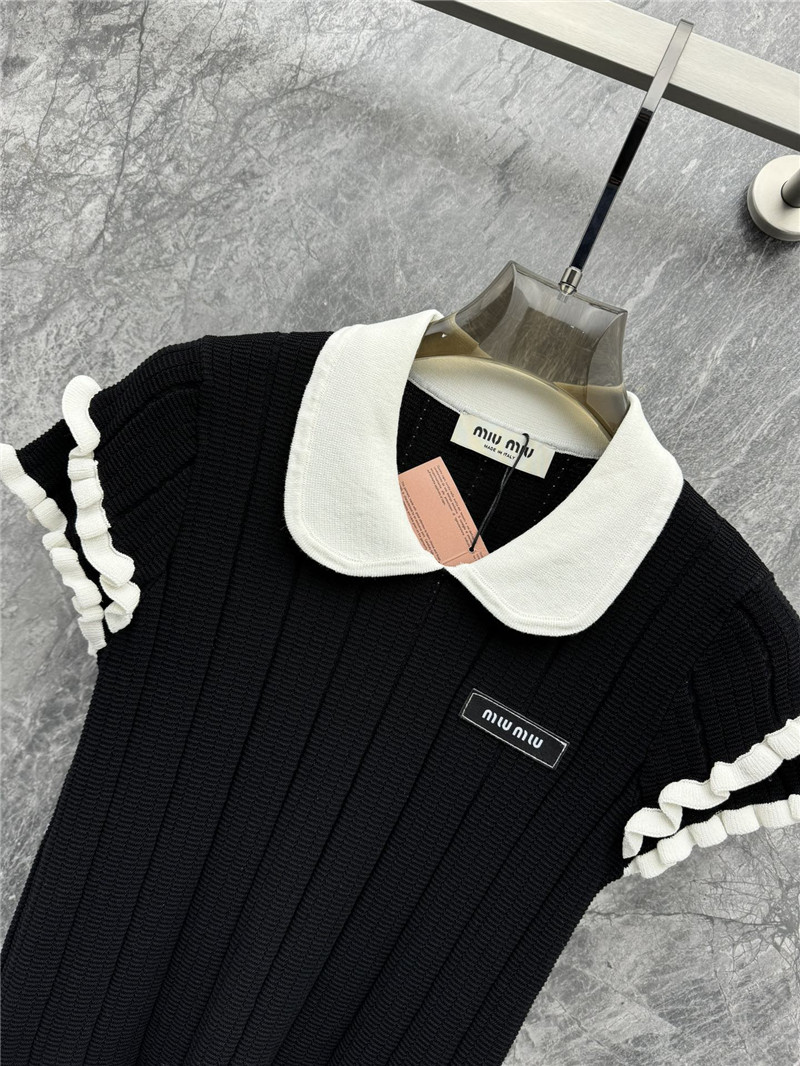 M1um1u polo short-sleeved knit top replica d&g clothing