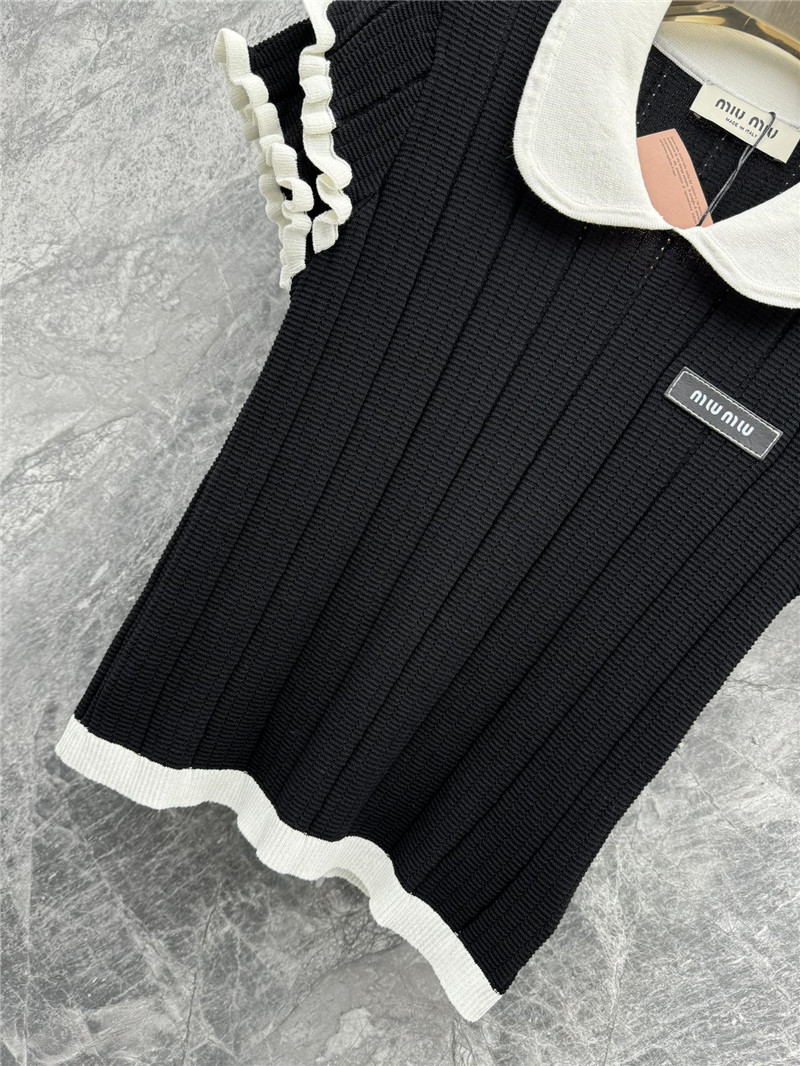 M1um1u polo short-sleeved knit top replica d&g clothing