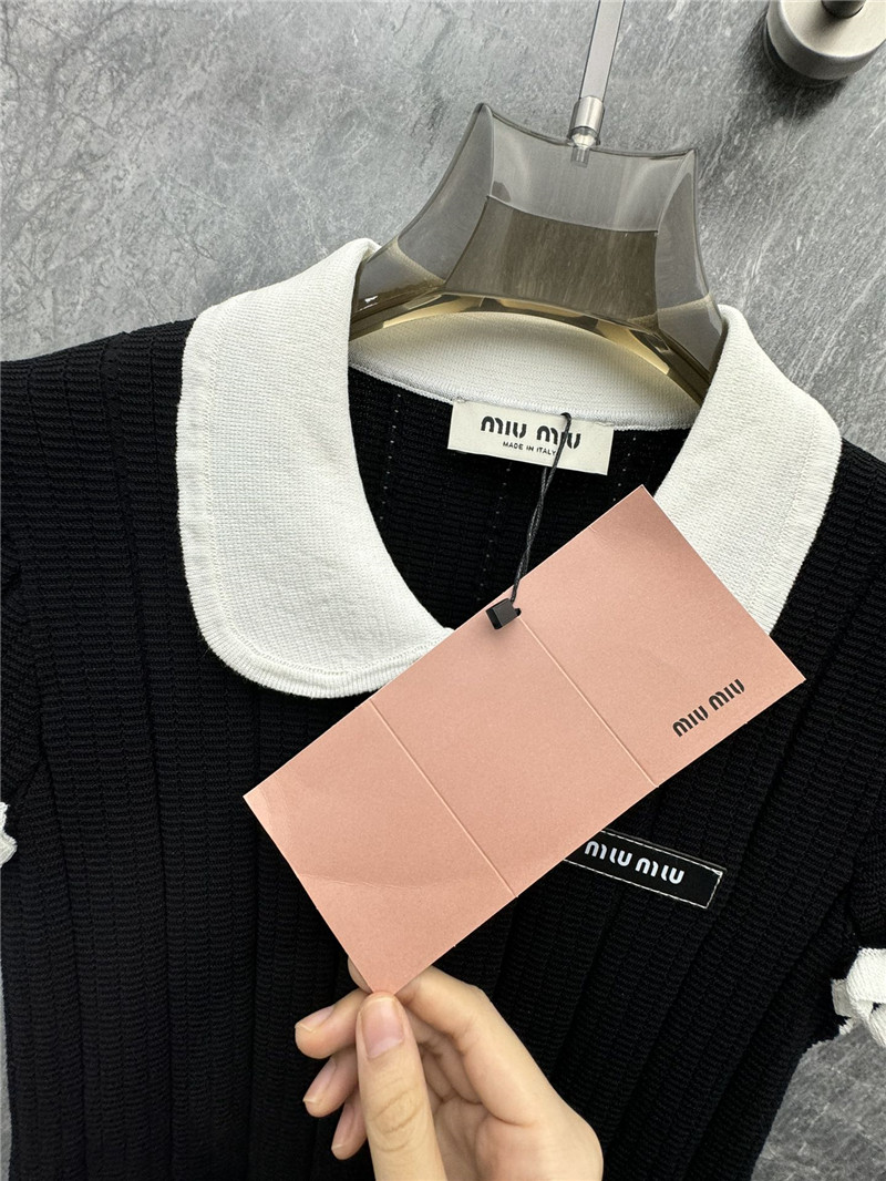 M1um1u polo short-sleeved knit top replica d&g clothing