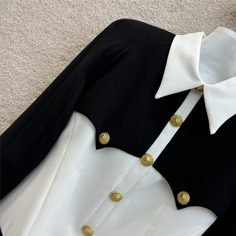 Balmain black and white contrast dress replicas clothes