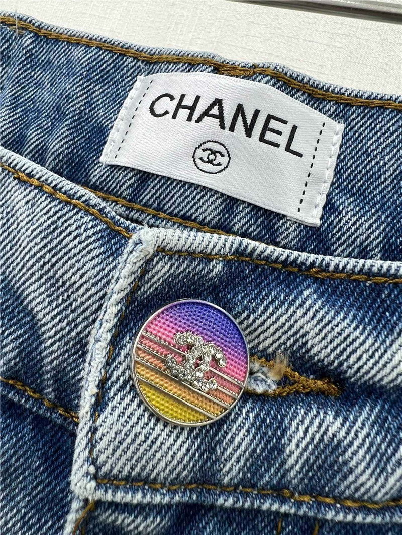 Ch**el high waist denim shorts replicas clothes