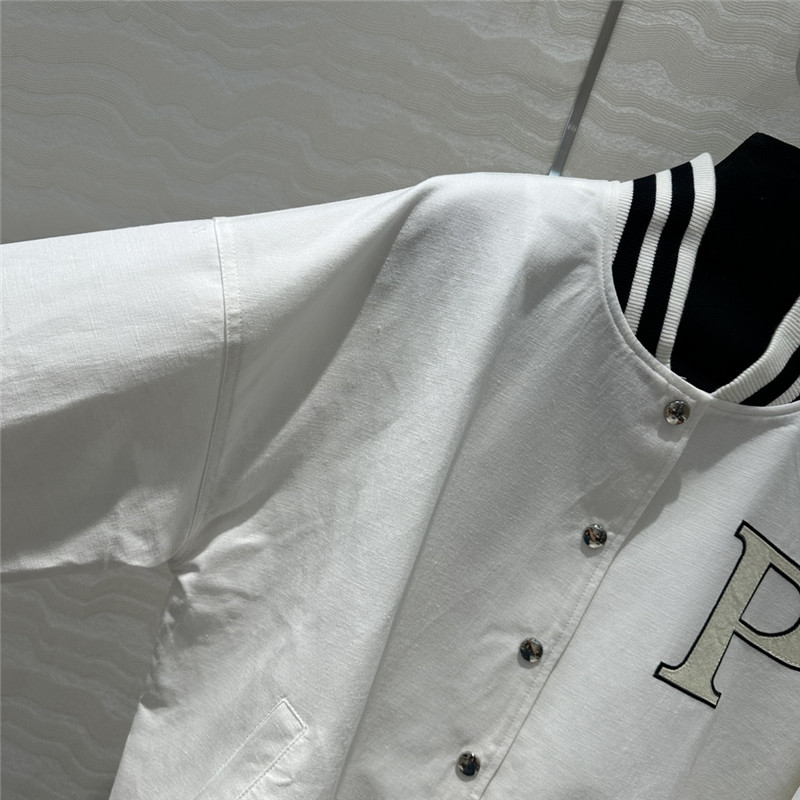Pra*a ribbed baseball jacket replica clothing sites