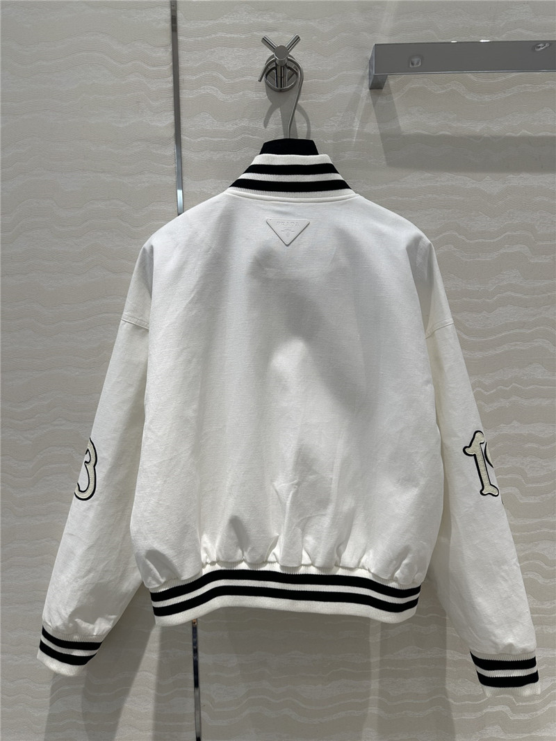 Pra*a ribbed baseball jacket replica clothing sites