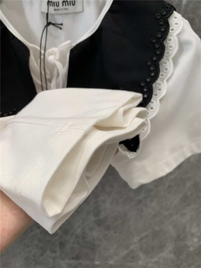 M1um1u lapel short-sleeved t-shirt cheap replica designer clothes