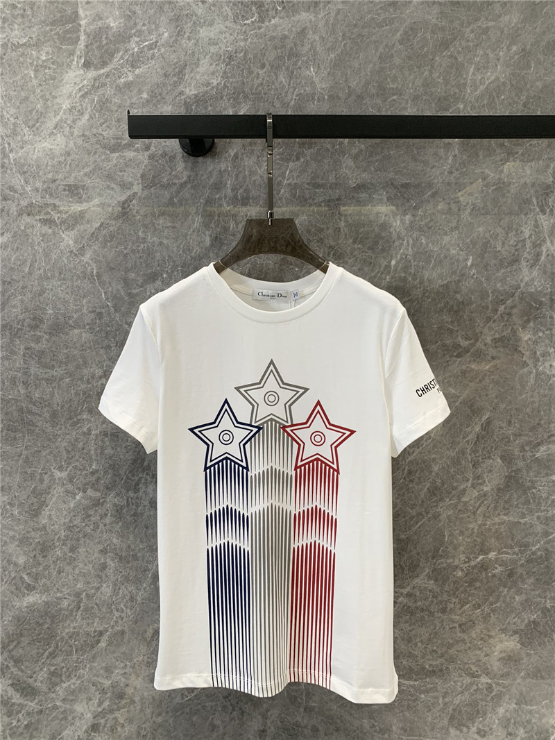 D10r line star print round neck short sleeve t-shirt replica clothing