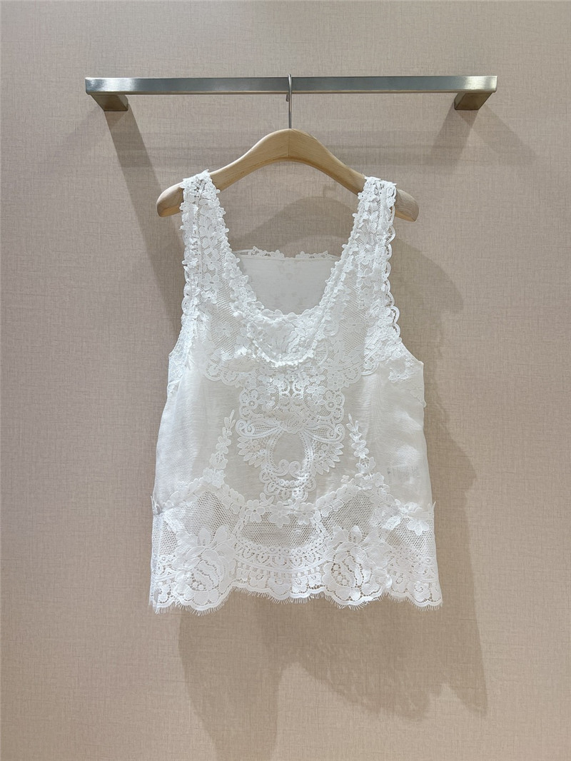 Zimm lace panelled sleeveless vest replica clothing