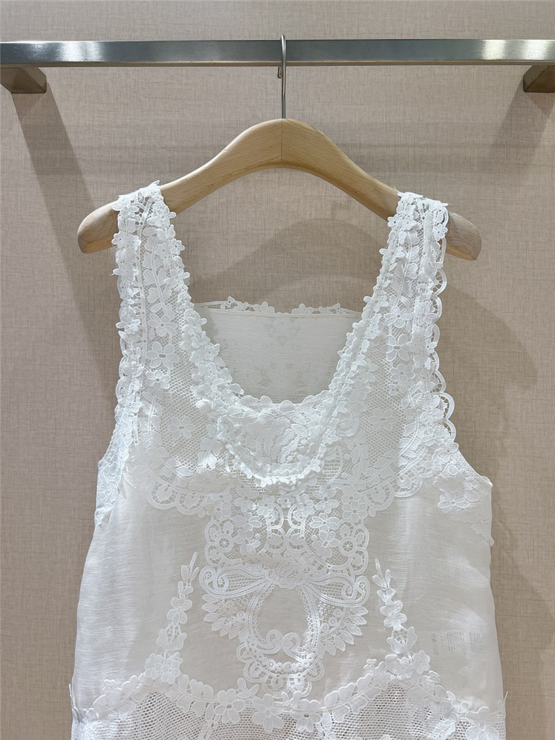 Zimm lace panelled sleeveless vest replica clothing