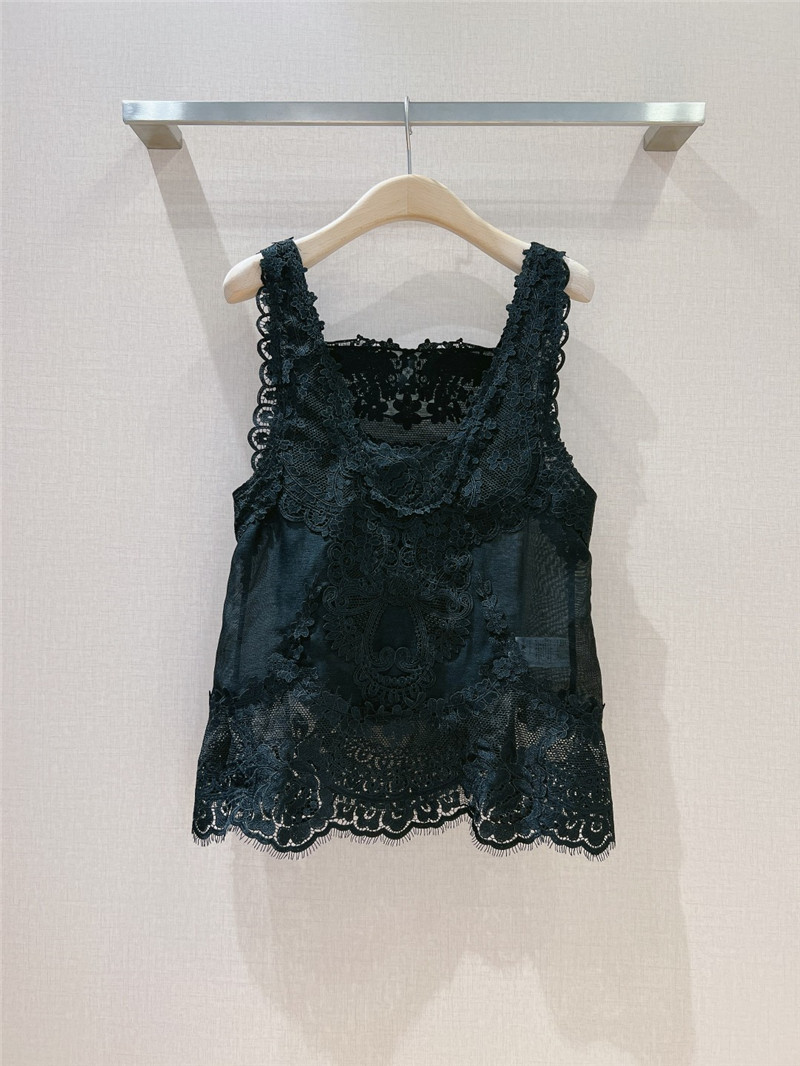 Zimm lace panelled sleeveless vest replica clothing