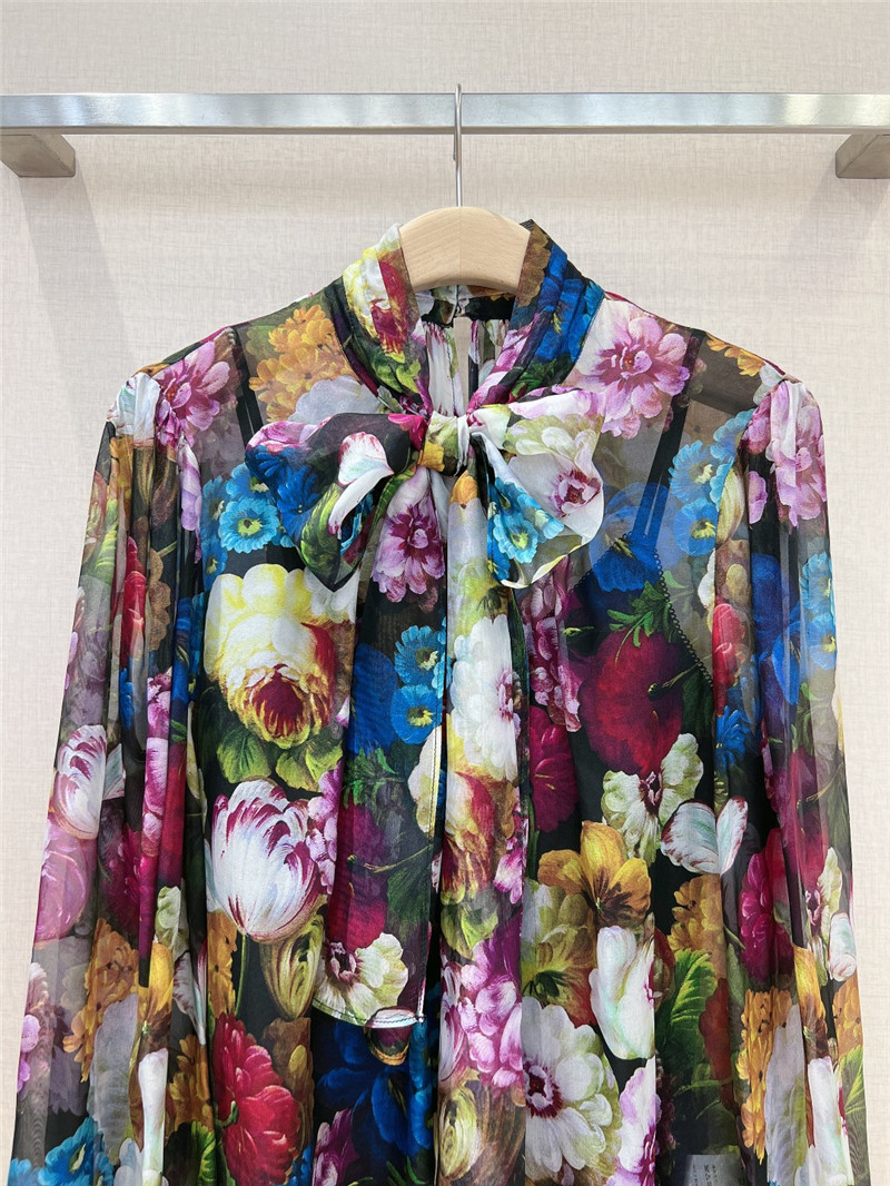Dolce & Gabbana d&g bow flower shirt replica clothes