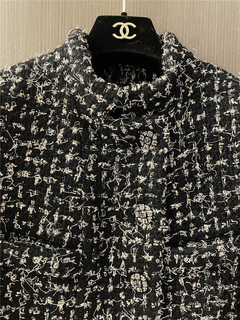 Ch**el small stand collar coat replica designer clothes