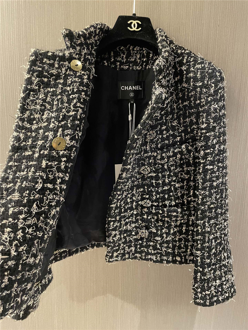 Ch**el small stand collar coat replica designer clothes