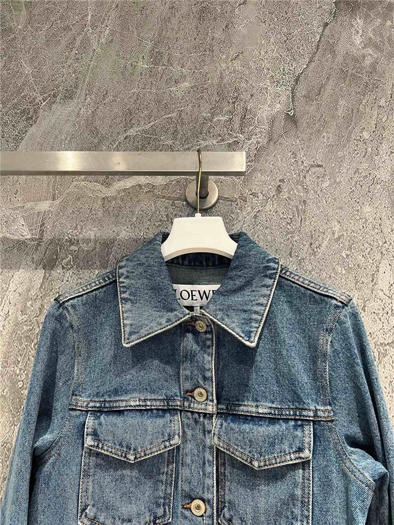L0ew* burnt flower denim jacket cheap replica designer clothes