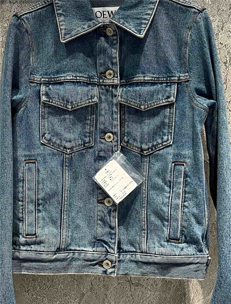 L0ew* burnt flower denim jacket cheap replica designer clothes