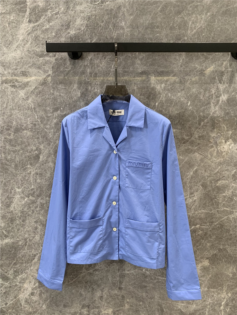 M1um1u cotton poplin long-sleeved shirt replica clothes