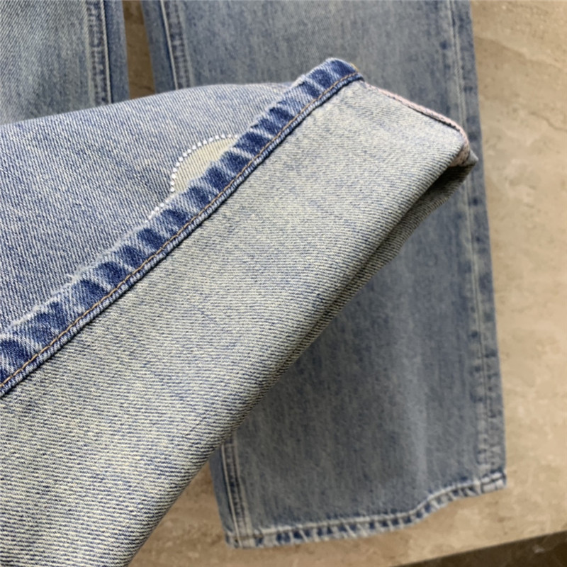 ch**el hot D1am0nd print straight jeans replicas clothes