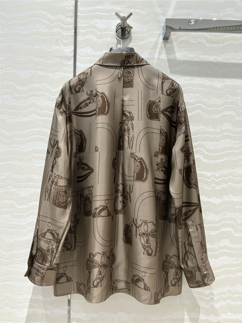 H**me5 chain and rope print silk shirt replicas clothes
