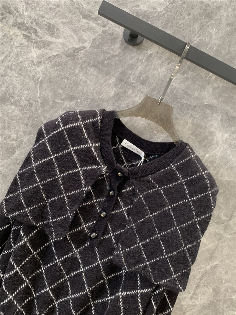 d10r D1am0nd jacquard knitted long-sleeved sweater replica clothes