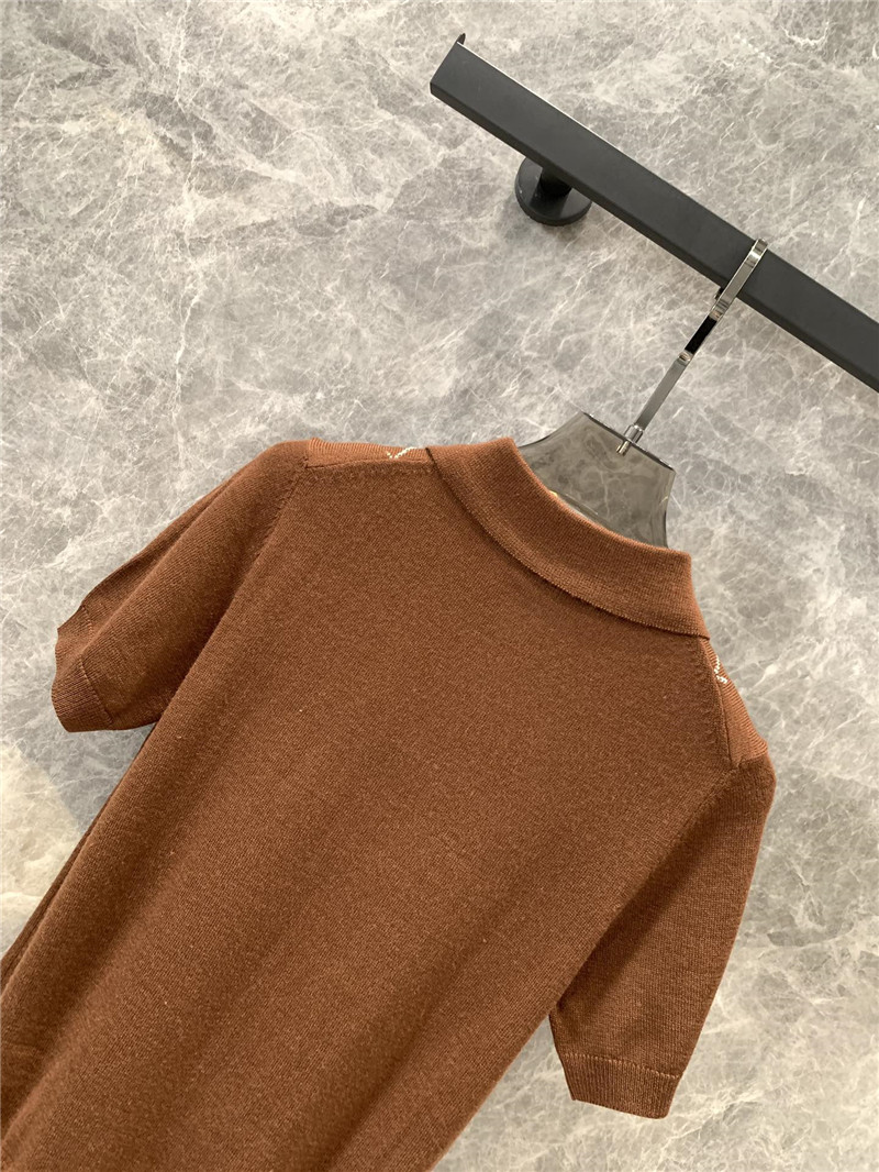 M1um1u tea green knitted short-sleeved top replica clothes