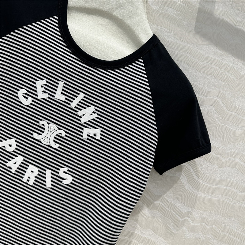Ce1i*e logo letter pattern short sleeve t-shirt replica clothes
