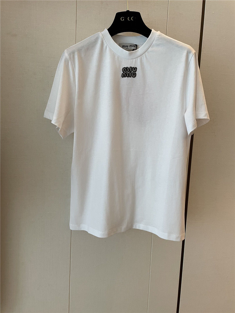 M1um1u beaded short sleeve replica clothing sites