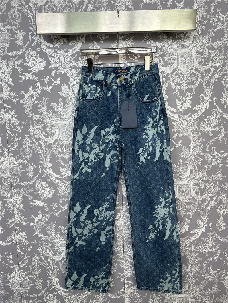 l0vis Vvtt0n lv lettering floral straight jeans replica clothing