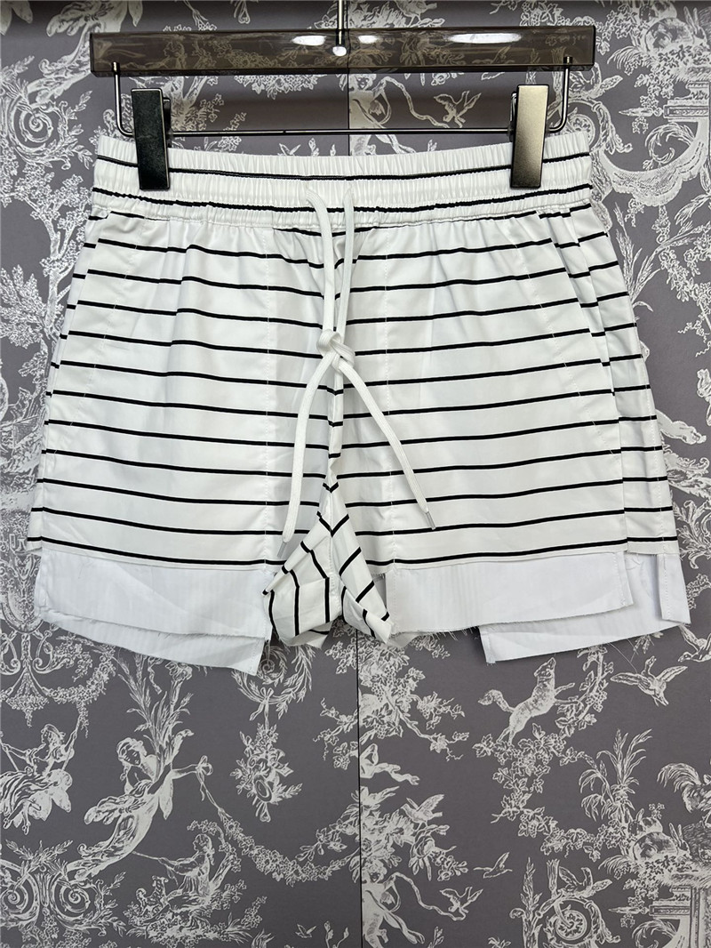 M1um1u black and white striped drawstring shorts replica clothes