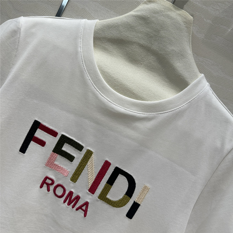 F**di colorful letter logo short sleeve t-shirt replica clothes