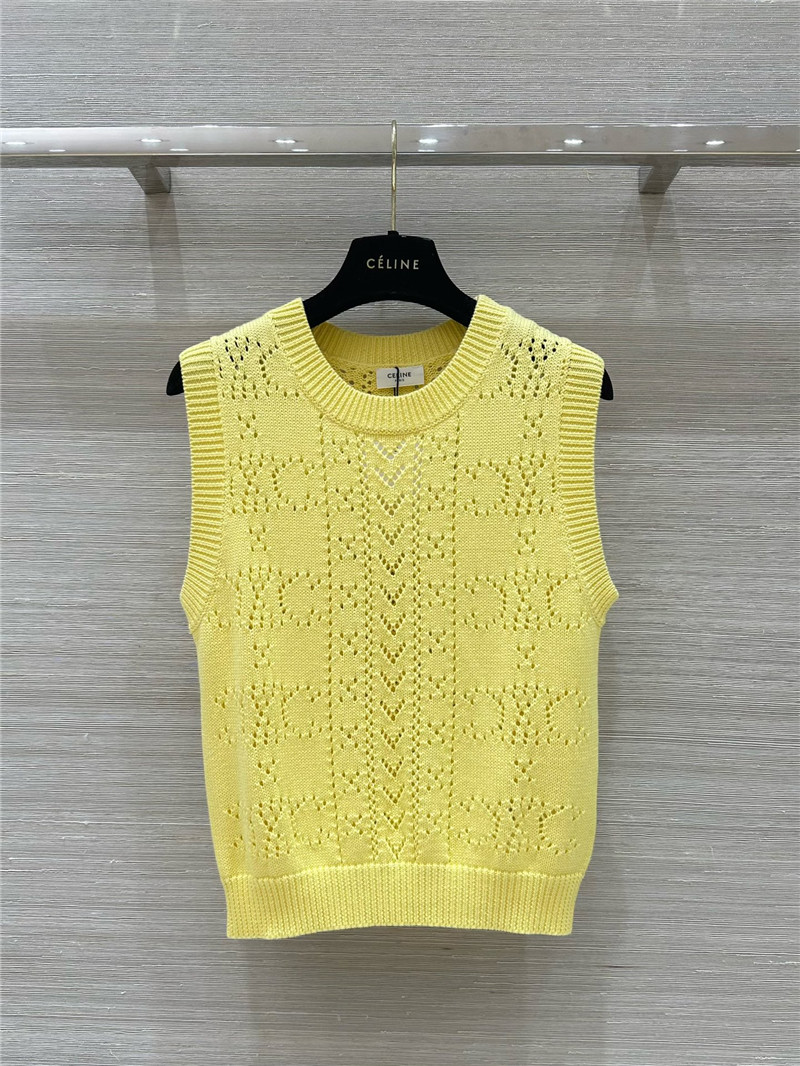 Ce1i*e hollow flower arc de triomphe knitted vest replicas clothes