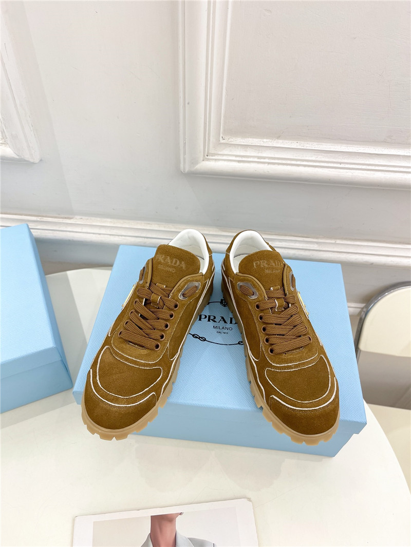 Pra*a faded suede sneakers brown