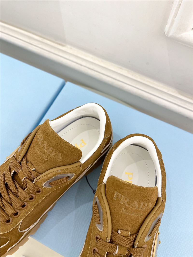 Pra*a faded suede sneakers brown