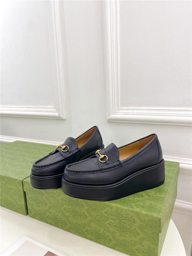 Gvc*1 horsebit wedge loafer in black leather