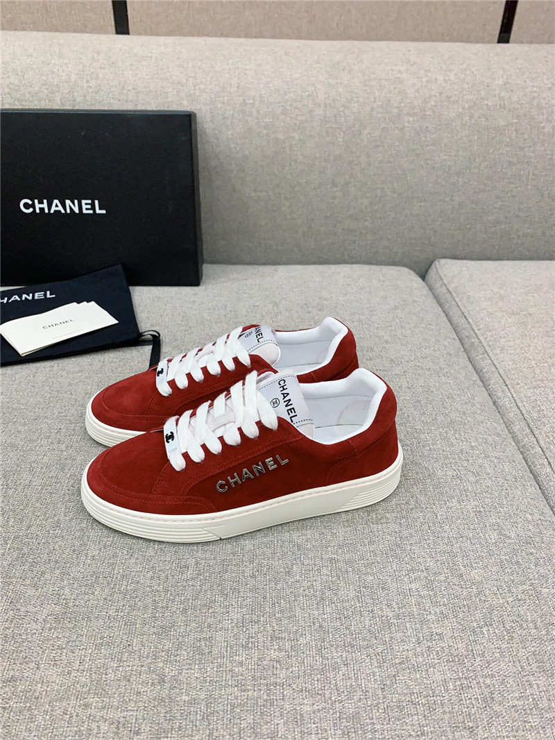 Ch**el red lace-up trainers