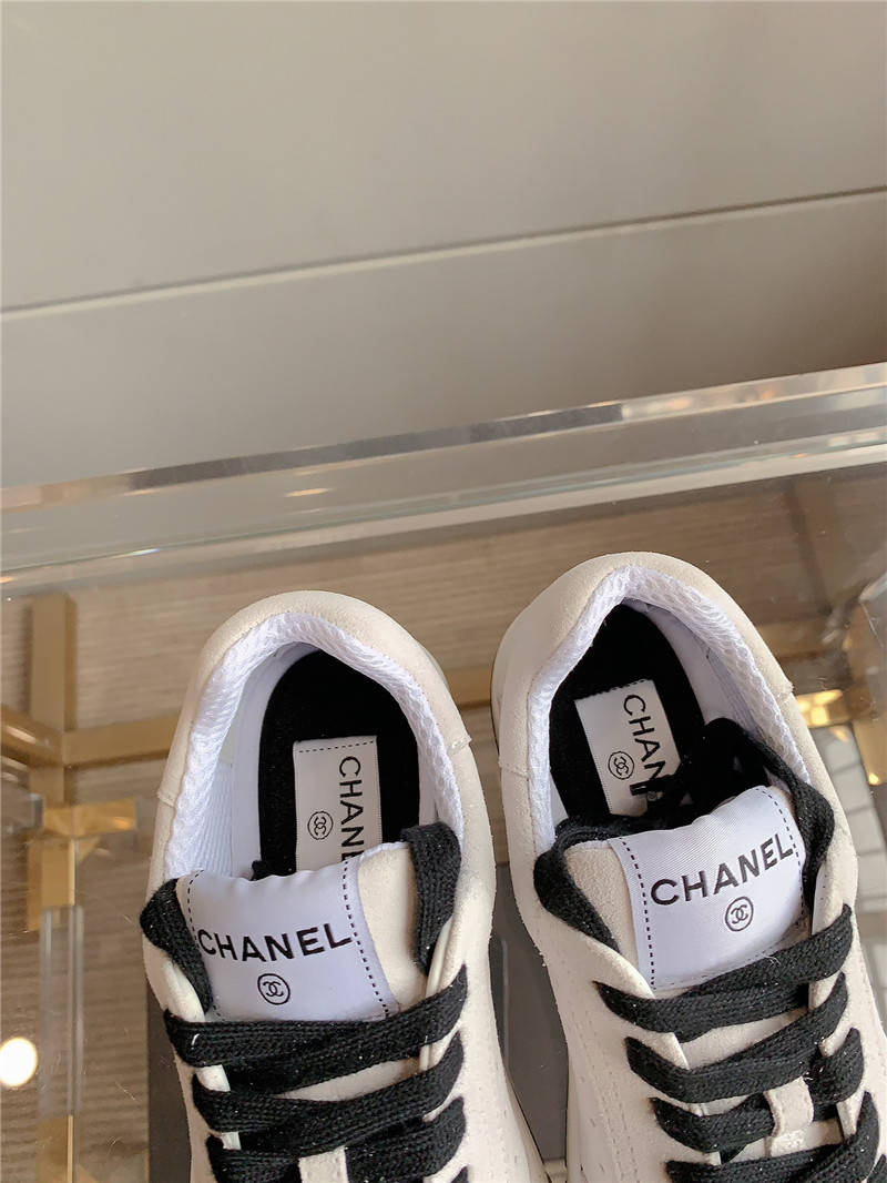 Ch**el calfskin lace-up low top sneakers
