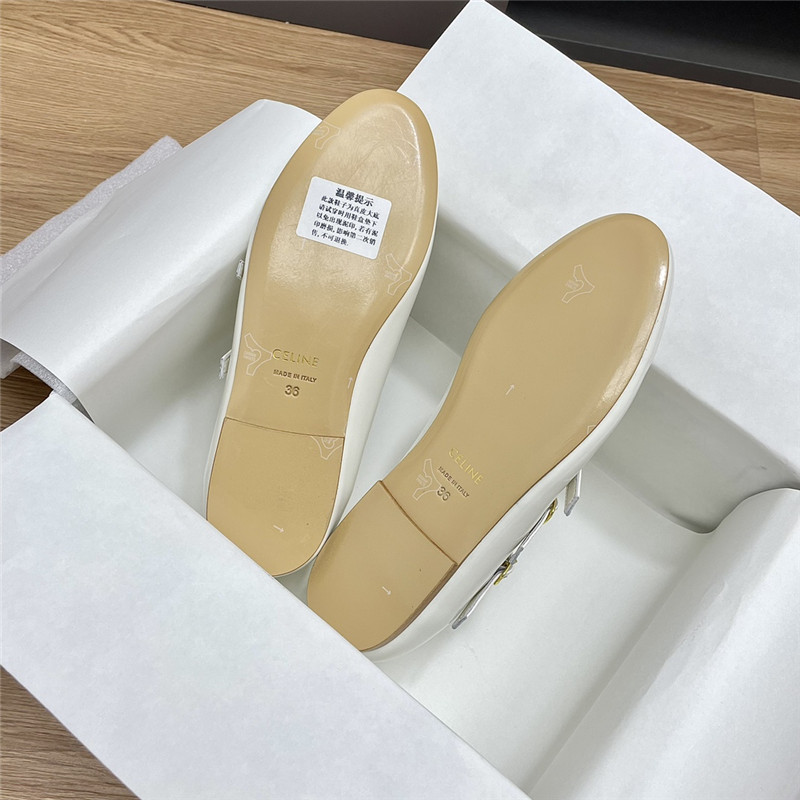 Ce1i*e criss-cross babies ballerinas white patent calfskin
