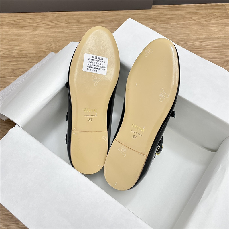 Ce1i*e criss-cross babies ballerinas black patent calfskin