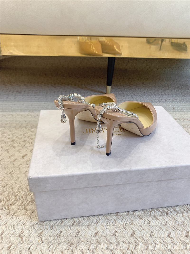 J1m*y Ch00 saeda sandal 100 nude patent with crystal