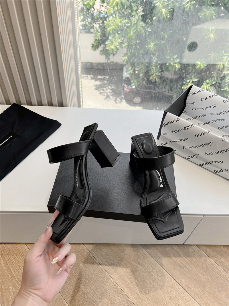 A1exa*der wang mila 85mm sandal in black leather