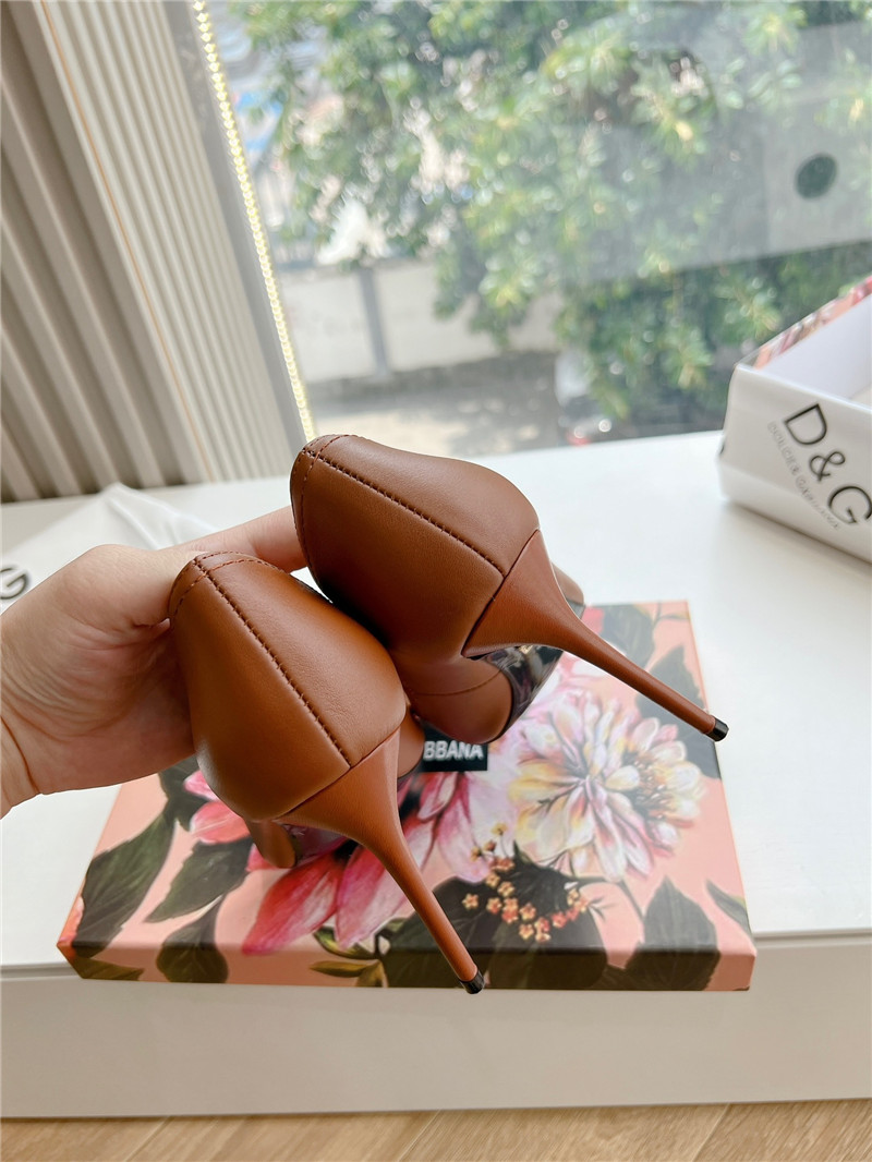 Dolce & Gabbana Brown Calfskin Pumps 90mm