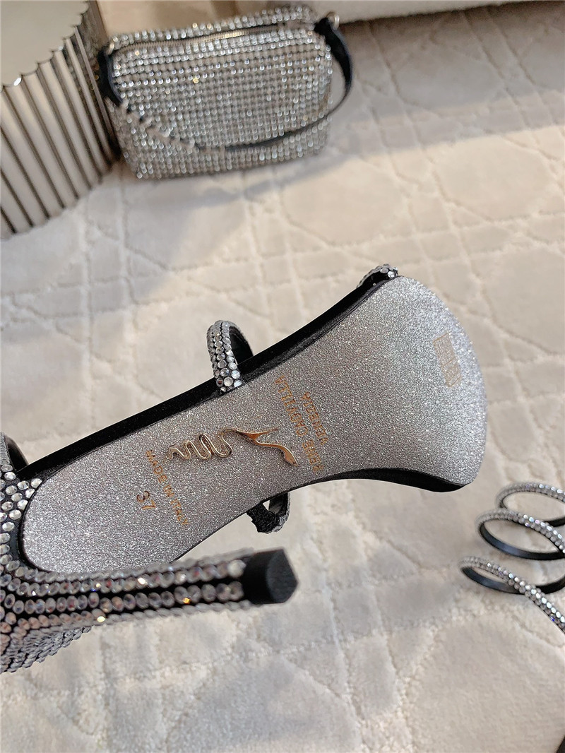 Rene Caovilla Jeweled Cleo Black Sandal 105