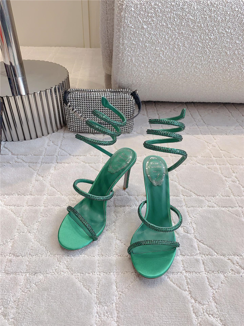Rene Caovilla Jeweled Cleo Green Sandal 105
