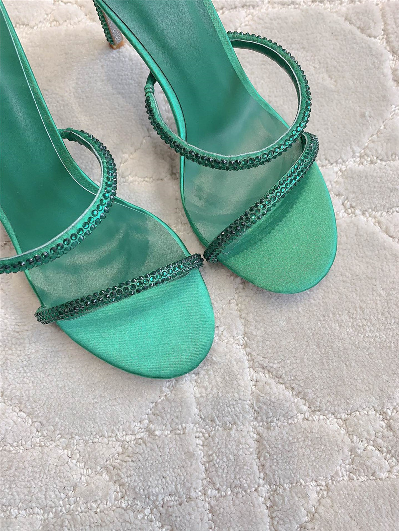 Rene Caovilla Jeweled Cleo Green Sandal 105