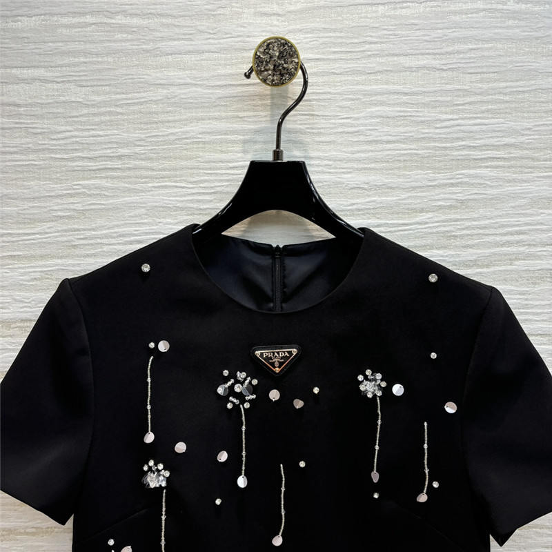 Pra*a short sleeve round neck dress replicas clothes
