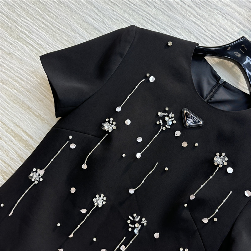 Pra*a short sleeve round neck dress replicas clothes